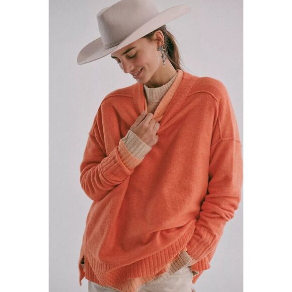 NEW FREE PEOPLE PHOEBE PULLOVER SCARLETT IBIS SWEATER SMALL - Picture 2 of 10